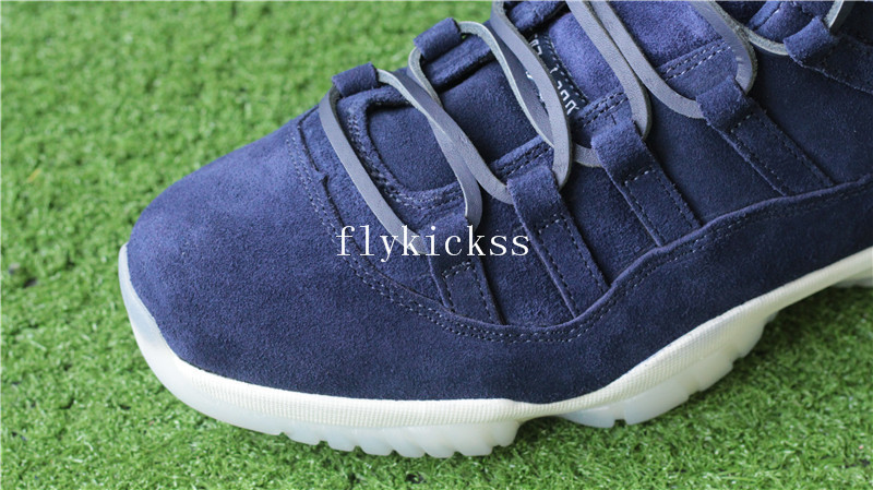 Authentic Air Jordan 11 PRM Jeter Navy Suede Re2pect